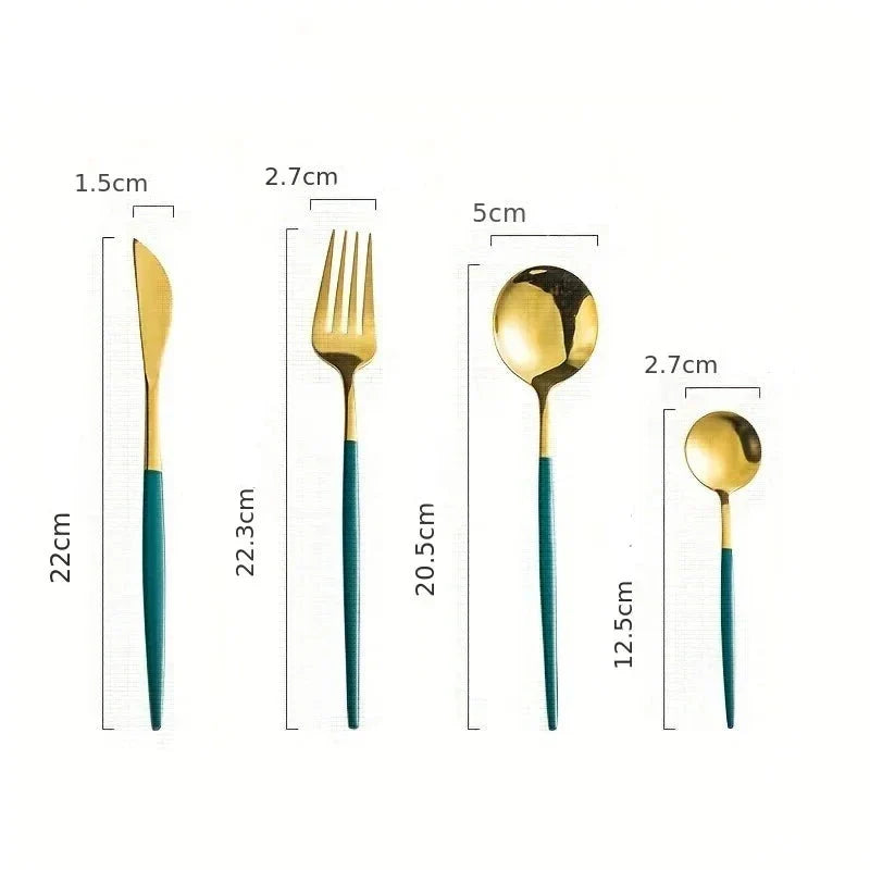 Brehn | Golden Cutlery Set Luxury – 24-teilig für stilvolles Essen Erlebnis