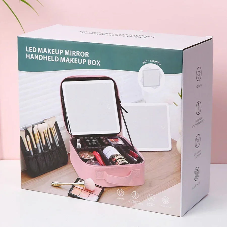 Brehn | LED Spiegel Reise Makeup Organizer Tasche