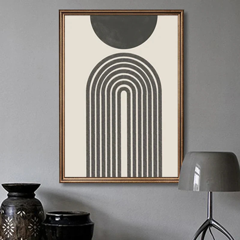 Sonne Meer Kreise Minimalistische Linienkunst Schwarz Weiß Wandkunst Feine Kunst Leinwanddrucke Bilder Für Modernes Wohnzimmer Schlafzimmer Wohnkultur | Brehn