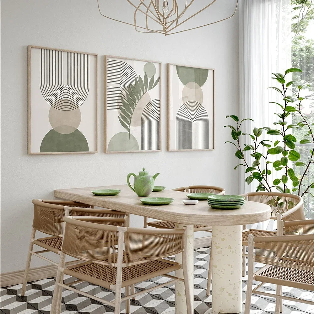 Salbeigrün Beige Minimalistische Abstrakte Botanische Wandkunst Feine Kunst Leinwanddrucke Bilder Für Wohnzimmer Esszimmer Nordische Wohnkultur | Brehn