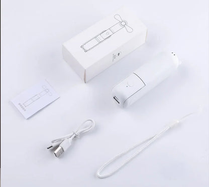Tragbarer Mini-Handventilator – Wiederaufladbarer faltbarer Taschenventilator mit Batterie, kühlender Handventilator und Powerbank-Funktion | Brehn