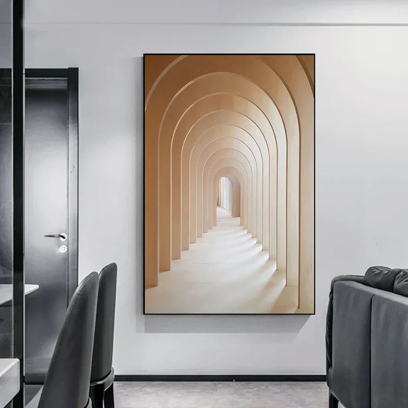 Minimalistische abstrakte architektonische Wandkunst feine Kunstleinwand Drucke Poster Bilder für moderne Apartment Wohnzimmer Büro Dekor | Brehn
