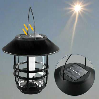 Kabellose, wasserdichte Solar-Laterne mit flackernder Sonnenflamme | - Wandlaterne