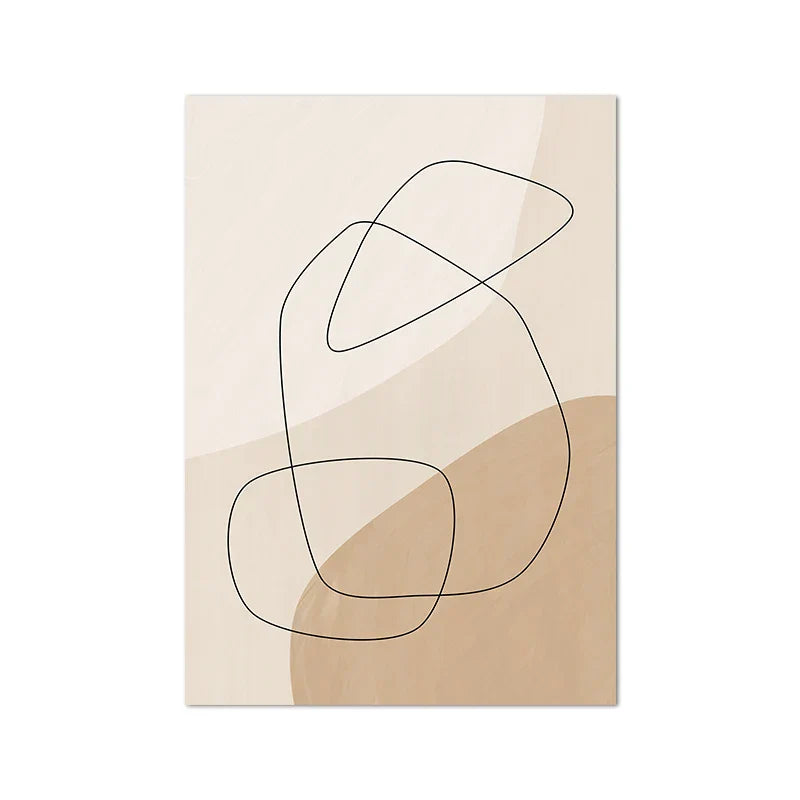 Beige-Töne Abstrakte Linienkunst Wandkunst Fine Art Leinwanddrucke Minimalistische Bilder Für Modernes Apartment Wohnzimmer Kunst Für Zeitgenössische Innenräume | Brehn