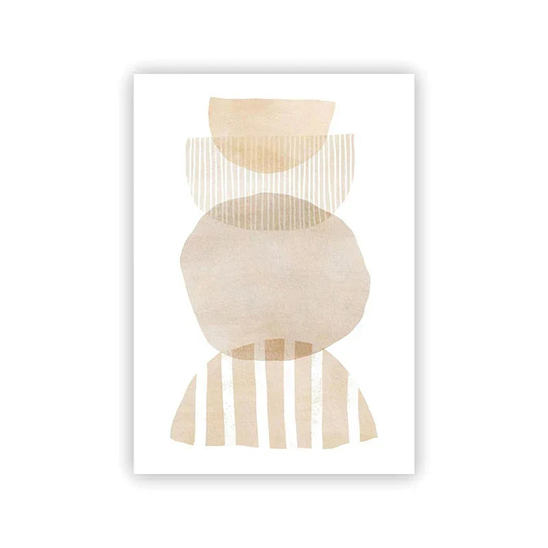 Schatten von Beige Abstrakte Linienkunst Wandkunst Feine Kunst Leinwanddrucke Minimalistische Bilder für moderne Wohnzimmerskunst für zeitgenössische Innenräume