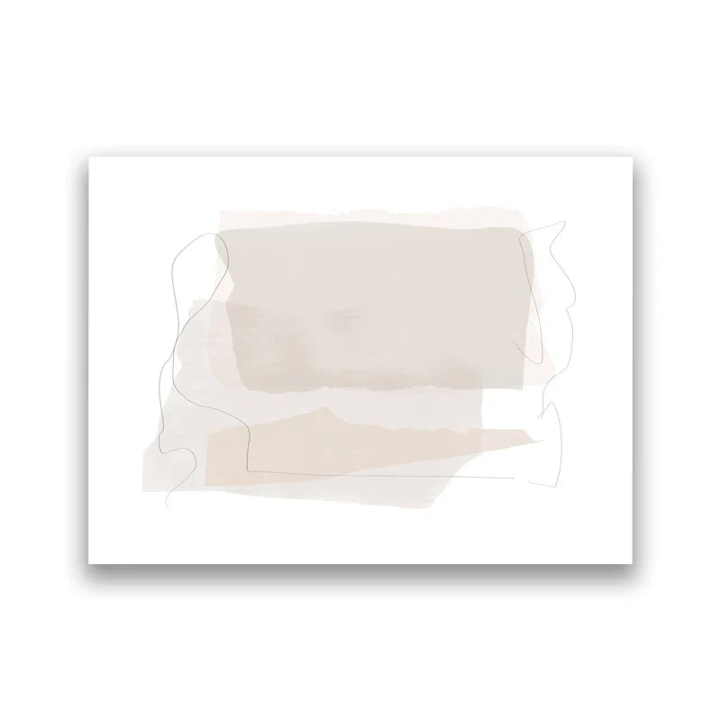 Beige-Töne Abstrakte Linienkunst Wandkunst Fine Art Leinwanddrucke Minimalistische Bilder Für Modernes Apartment Wohnzimmer Kunst Für Zeitgenössische Innenräume | Brehn
