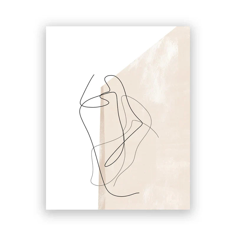Beige-Töne Abstrakte Linienkunst Wandkunst Fine Art Leinwanddrucke Minimalistische Bilder Für Modernes Apartment Wohnzimmer Kunst Für Zeitgenössische Innenräume | Brehn