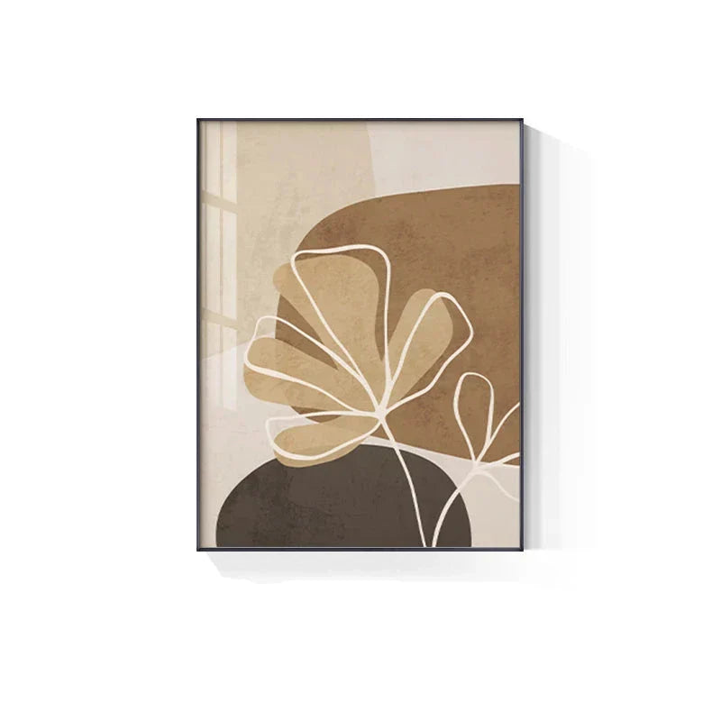 Einfache Beige Braun Florale Abstrakte Wandkunst Feine Kunst Leinwanddrucke Minimalistische Bilder Für Moderne Wohnungen Wohnzimmer Schlafzimmer Kunst Für Zeitgenössische Innenräume