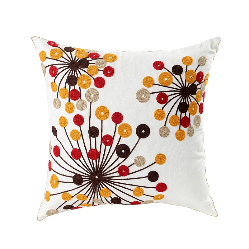 Einfache florale bunte nordische Kissenbezüge 45x45cm gestrickte Jacquard-Leinenkissenbezüge für das Wohnzimmer Sofa Wurfkissen zeitgenössische skandinavische Wohnkultur