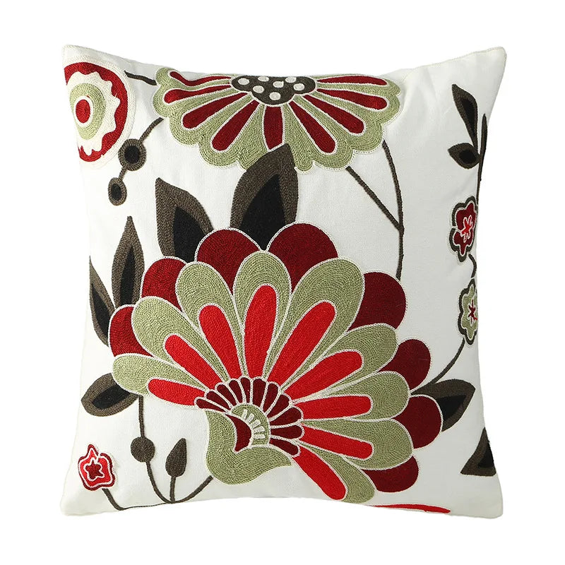 Einfache florale bunte nordische Kissenbezüge 45x45cm gestrickte Jacquard-Leinenkissenbezüge für das Wohnzimmer Sofa Wurfkissen zeitgenössische skandinavische Wohnkultur