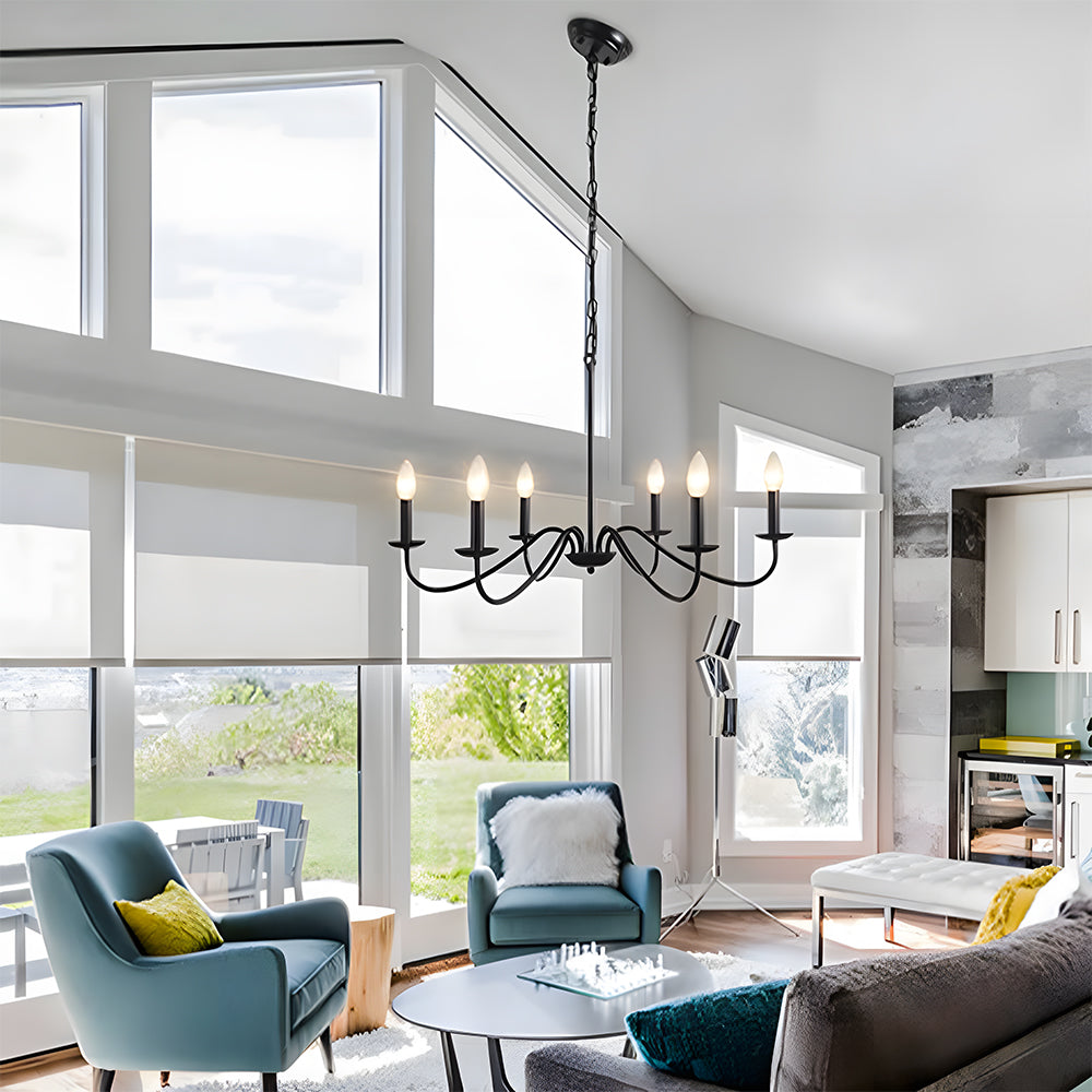 Schwarze Kerzen-Lüster Licht – Deckenlampe für Wohn- & Esszimmer | Brehn