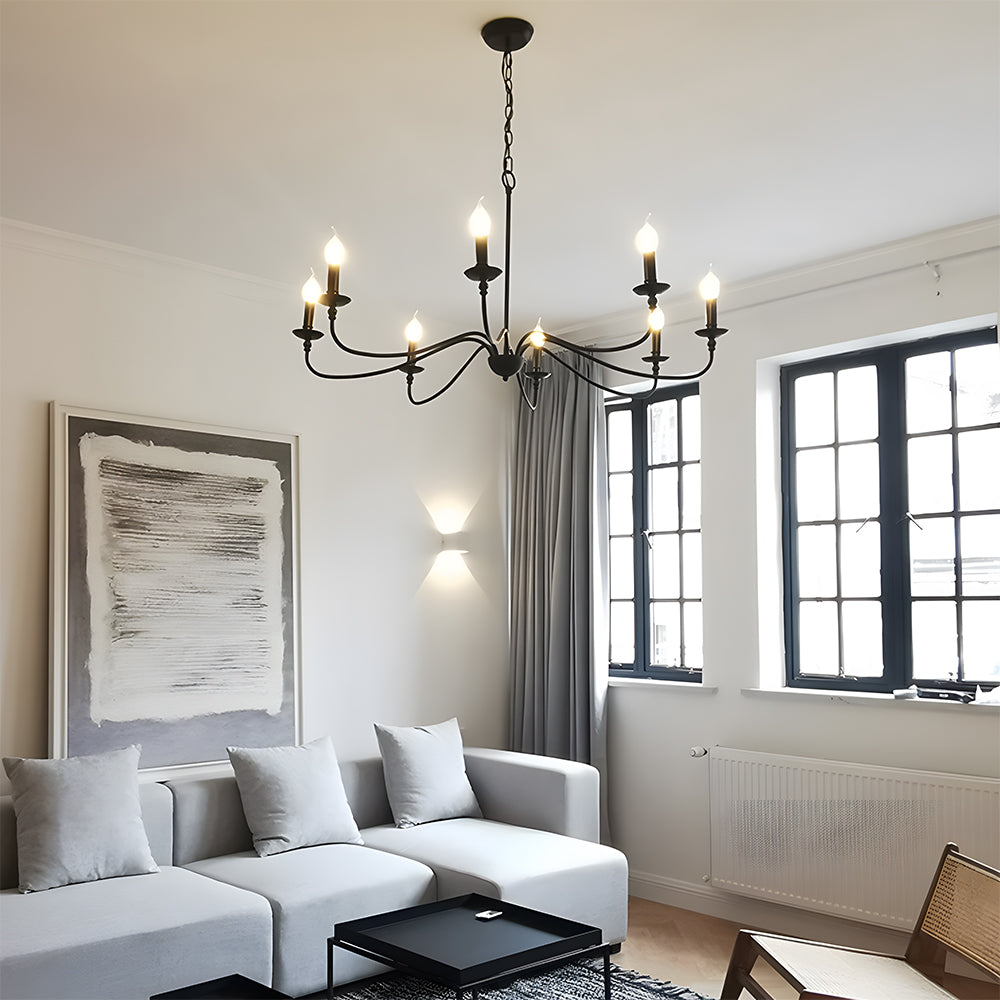 Schwarze Kerzen-Lüster Licht – Deckenlampe für Wohn- & Esszimmer | Brehn