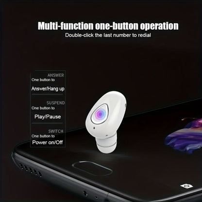 Kabelloser Bluetooth-Ohrhörer, Mini-Kopfhörer, unsichtbar, Einzelohr