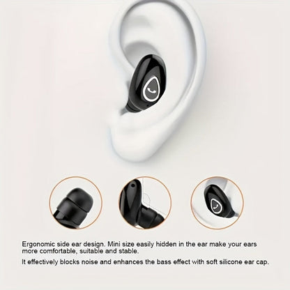 Kabelloser Bluetooth-Ohrhörer, Mini-Kopfhörer, unsichtbar, Einzelohr