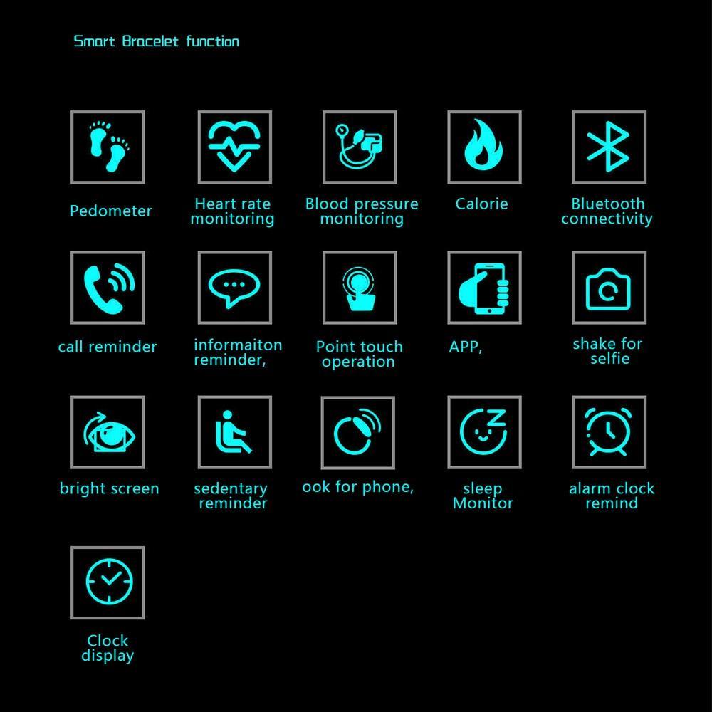 Brehn | Smart Wristband Fitness-Tracker Uhr Gesundheit Herzfrequenzband Blutdruck Wasserdicht Smart Bracelet für Männer Frauen Smartband