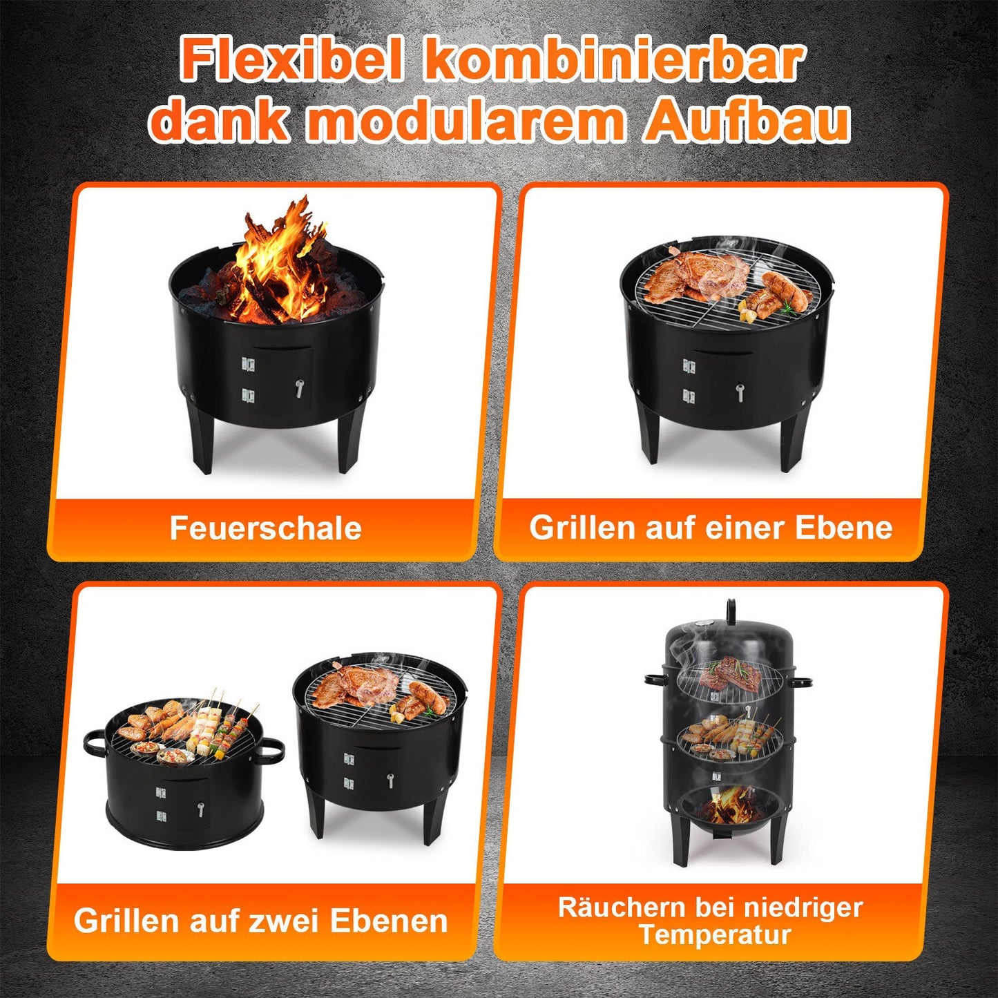 3 in 1 Smoker Räucherofen 2 Ebenen | Brehn