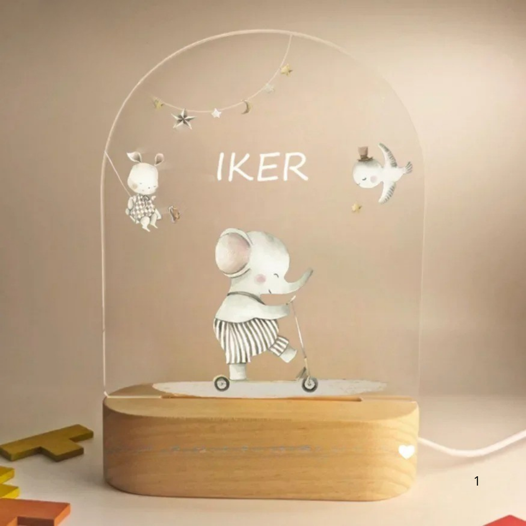 Persönliches Nachtlicht mit Namensschild – Sanftes, warmes LED-Licht für Kinder