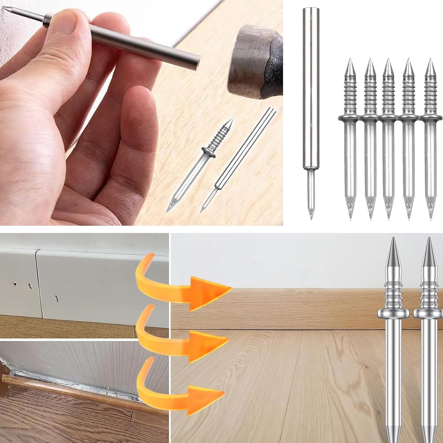 Sockelleisten Nagel Set – Doppelkopf System 100 Stück | Brehn