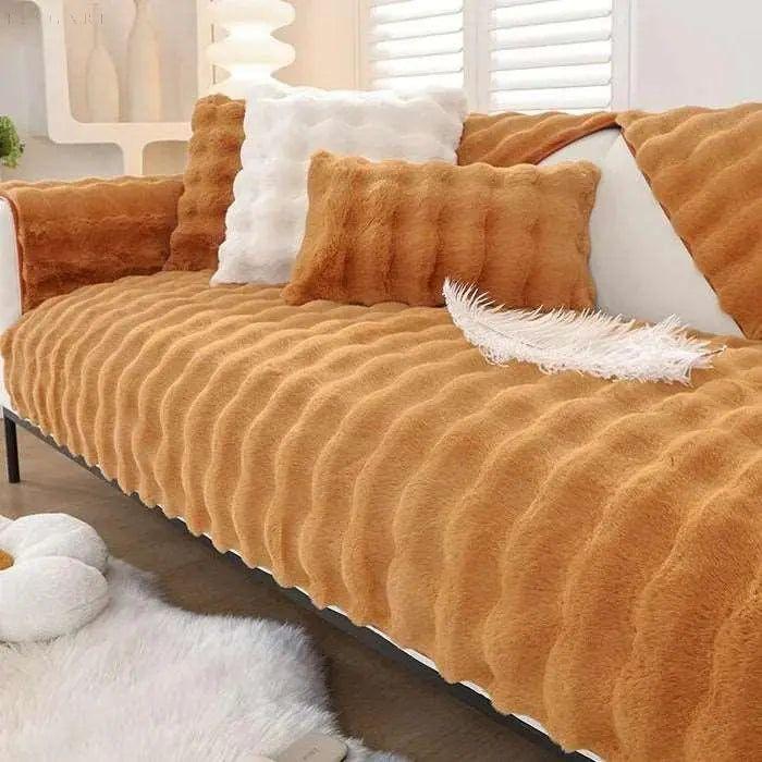 Sofia - Universelle Plüsch Sofaüberzug L Form - Winter Warmweich | Brehn
