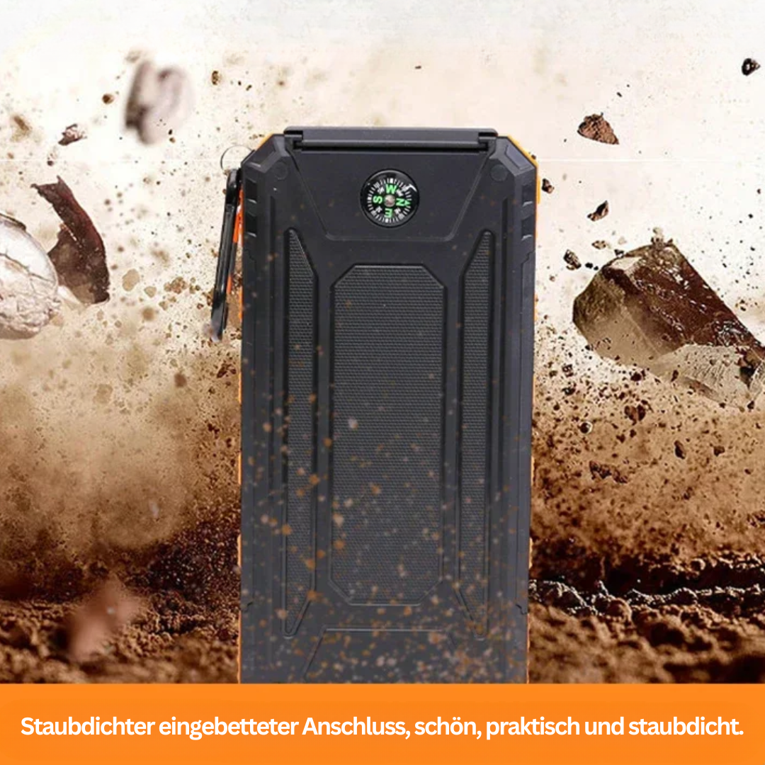 Brehn | Solarenergie-Powerbank mit Taschenlampe – SolarCharge Pro