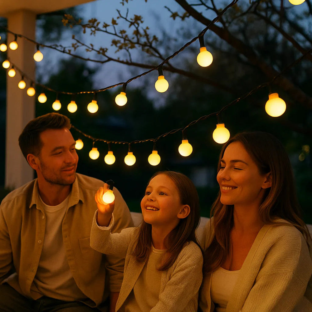 Brehn | Solar Außenbeleuchtung LED Lichtstreifen – Wasserdichte Gartenbeleuchtung zur Dekoration, 10 Meter Warmweiß