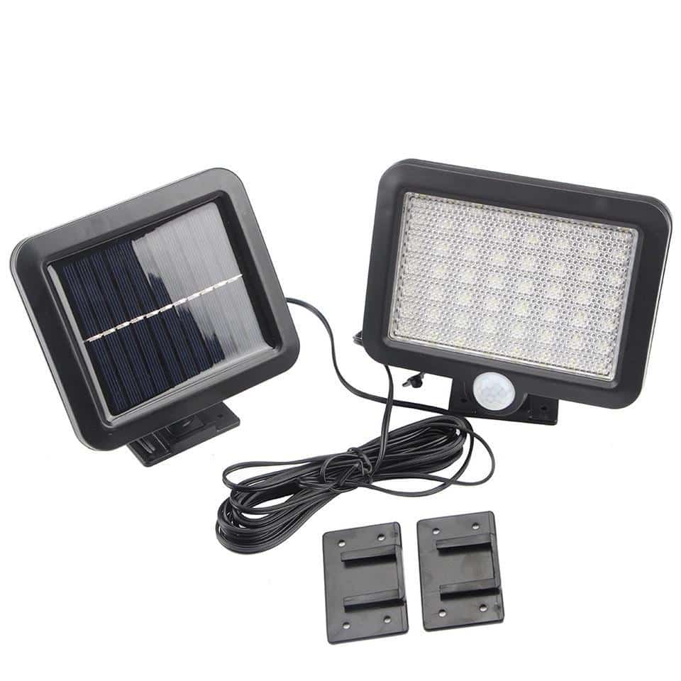 LED Lampe schwarz (quadratisch) mit Bewegungssensor - Solar | Brehn