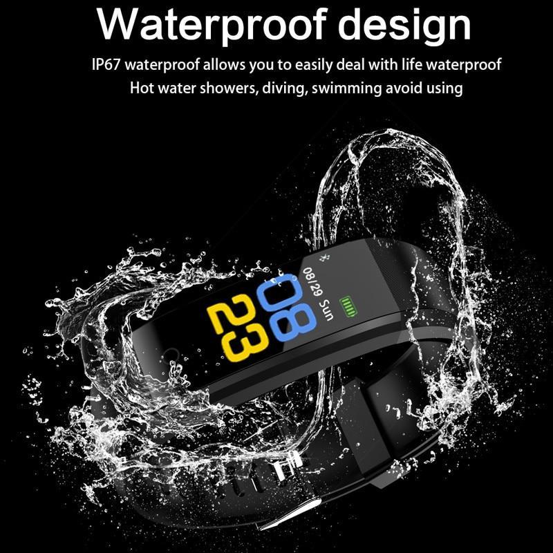 Brehn | Sportliches Smartband Herzfrequenz Fitness Tracker Smart Armband Wasserdicht Smartband Blutdruck Smart Armband Smartwatch Herren