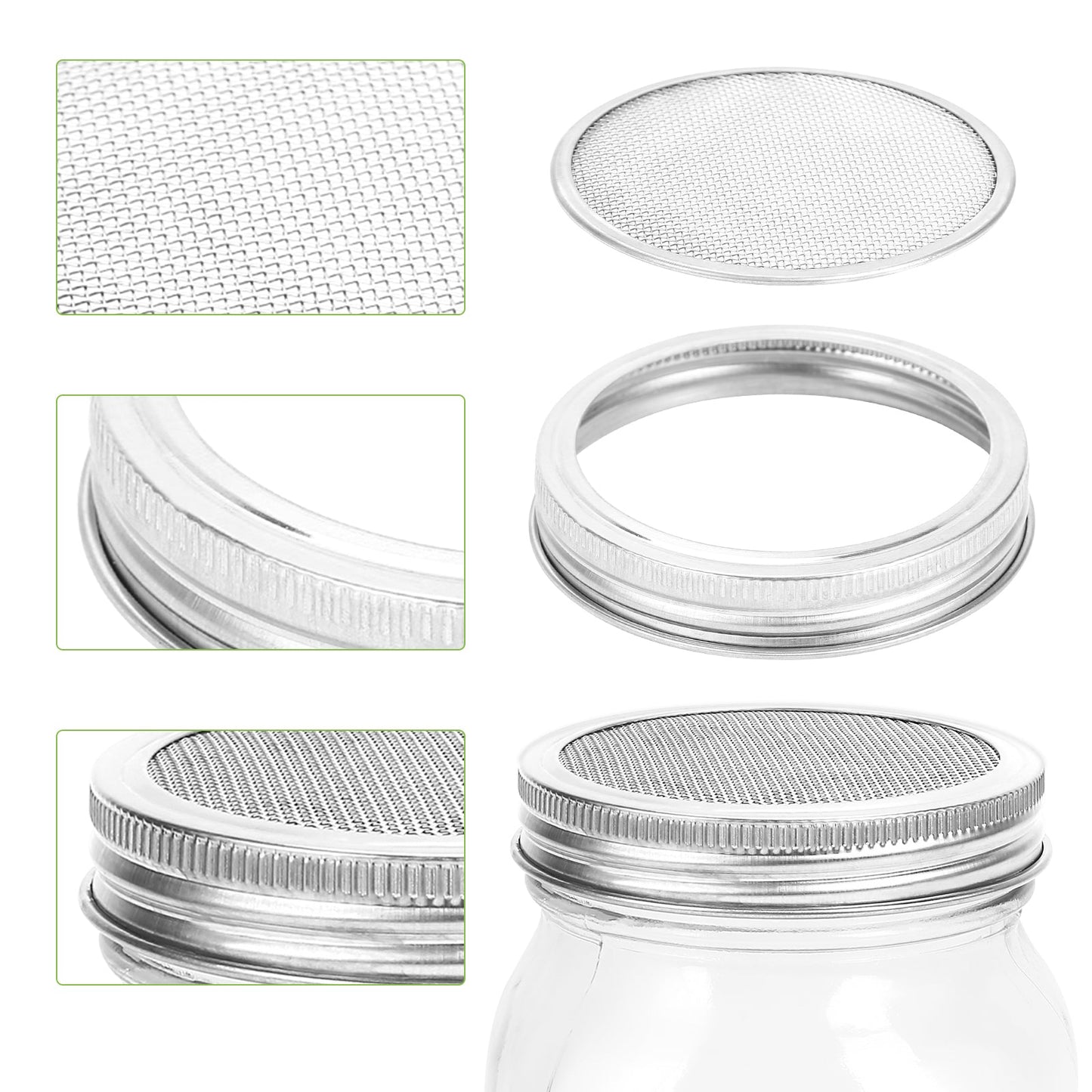 Sprossenglas Keimglas 2er mit Deckel & Sieb 950ML | Brehn
