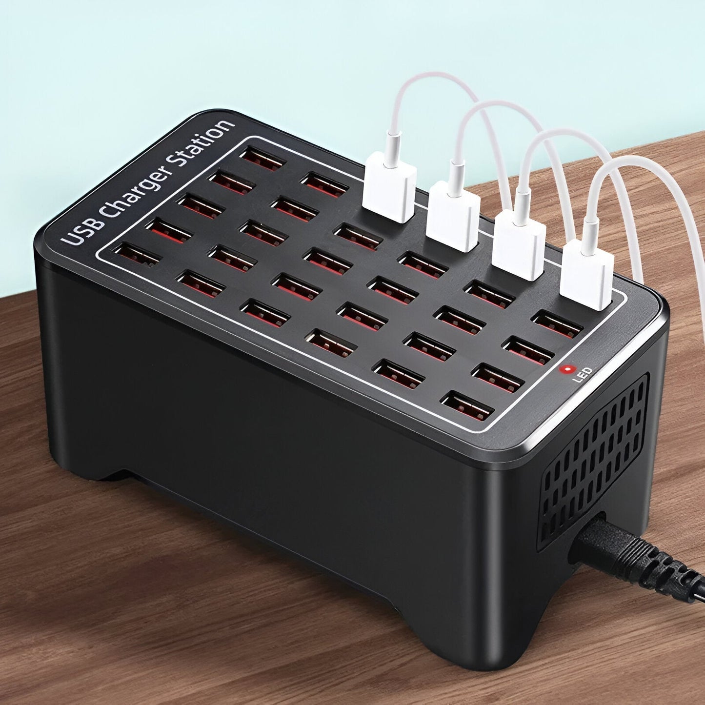 Brehn | USB PowerPort Pro 30 Ladegerät mit 30 Anschlüssen und 150 W Leistung – Kompakt und Effizient