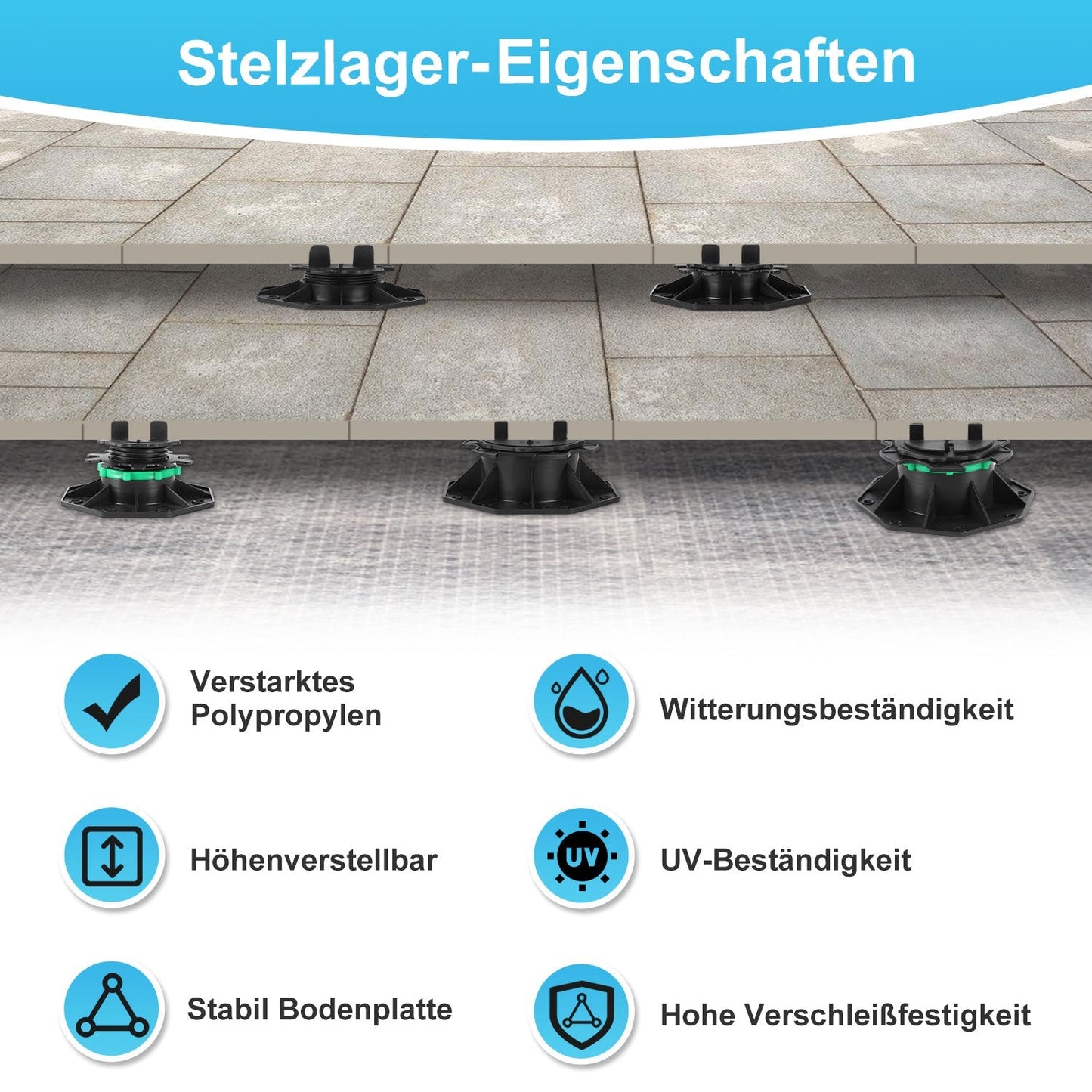 Stelzlager Höhenverstellbar Plattenlager Terrassenlager | Brehn