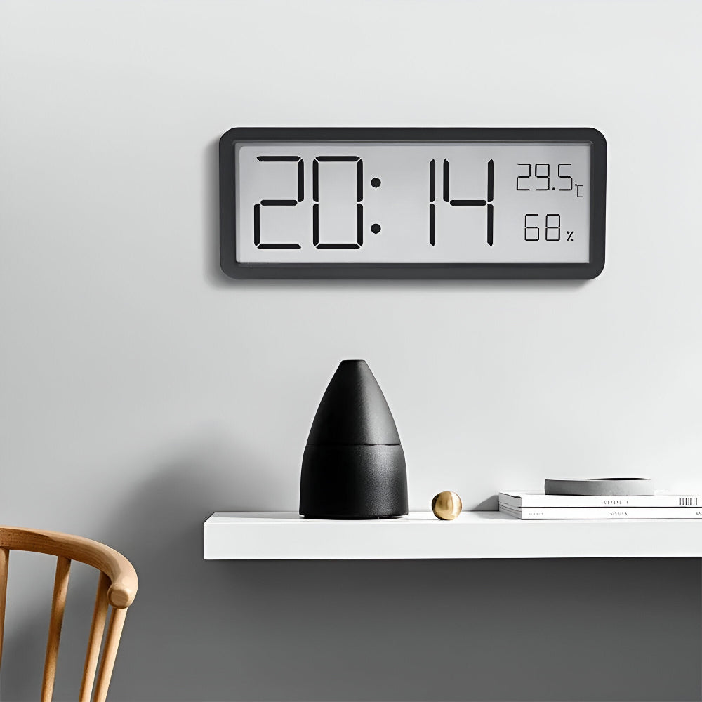 Digitale LED-Wanduhr – Großes Display mit Temperatur und Luftfeuchtigkeit | Brehn