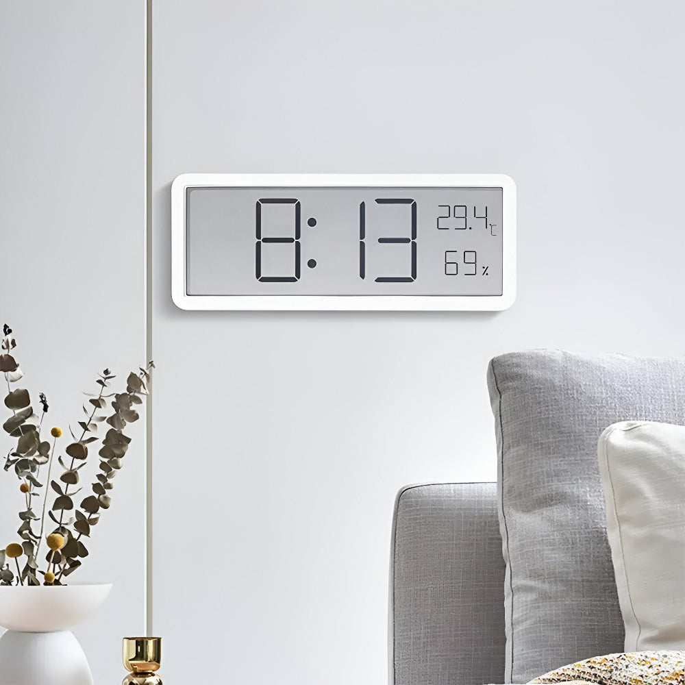 Digitale LED-Wanduhr – Großes Display mit Temperatur- und Luftfeuchtigkeitsanzeige