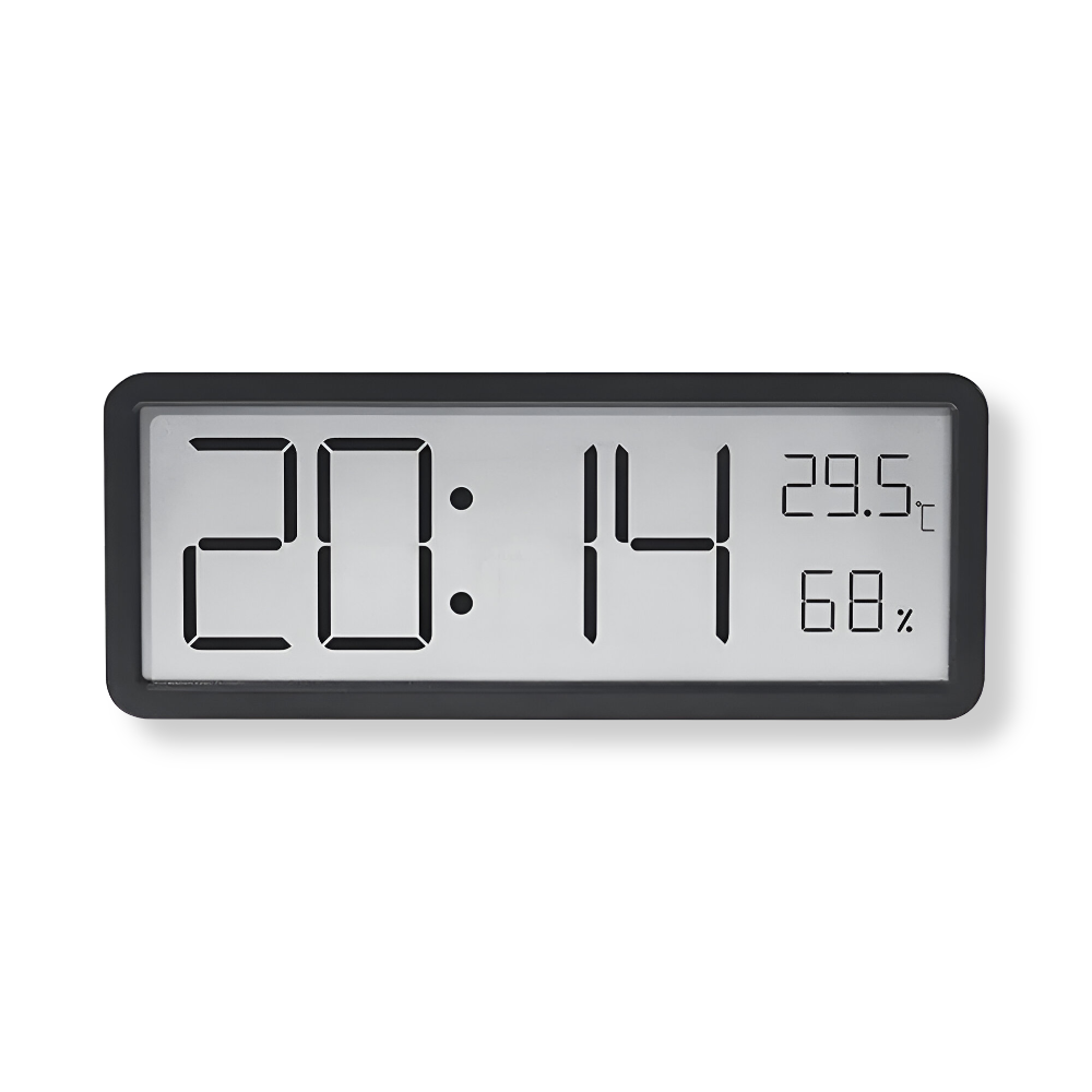 Digitale LED-Wanduhr – Großes Display mit Temperatur und Luftfeuchtigkeit | Brehn