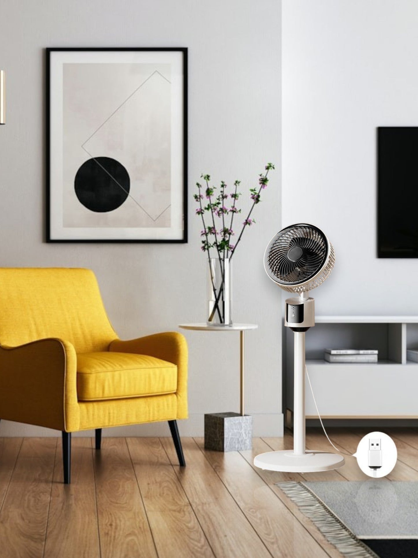 Silent USB-betriebener Standventilator mit 3 Geschwindigkeiten - Energieeinsparend und Ideal für Kleine Räume | Brehn