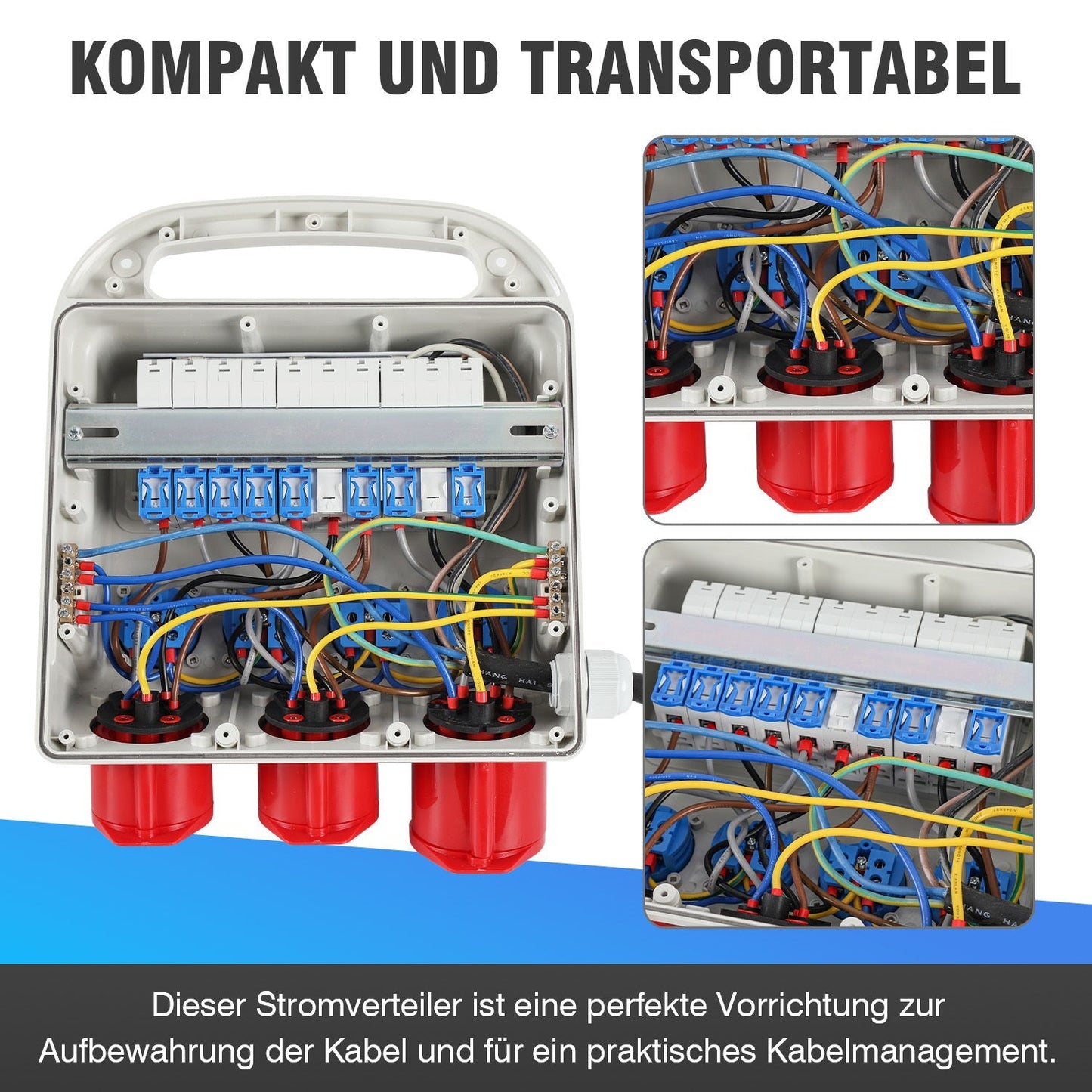 Wandverteiler 2 x CEE 16A 400V+1 x CEE 32A 400V+4 x 230V 5 Polig | Brehn