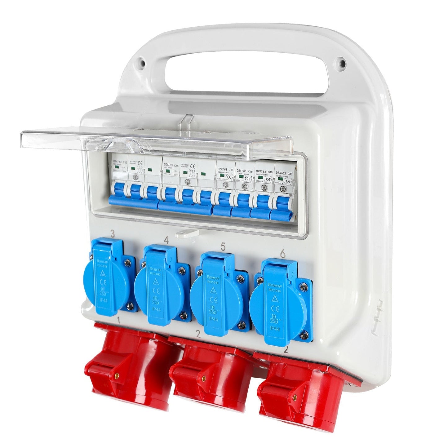 Wandverteiler 2 x CEE 16A 400V+1 x CEE 32A 400V+4 x 230V 5 Polig | Brehn