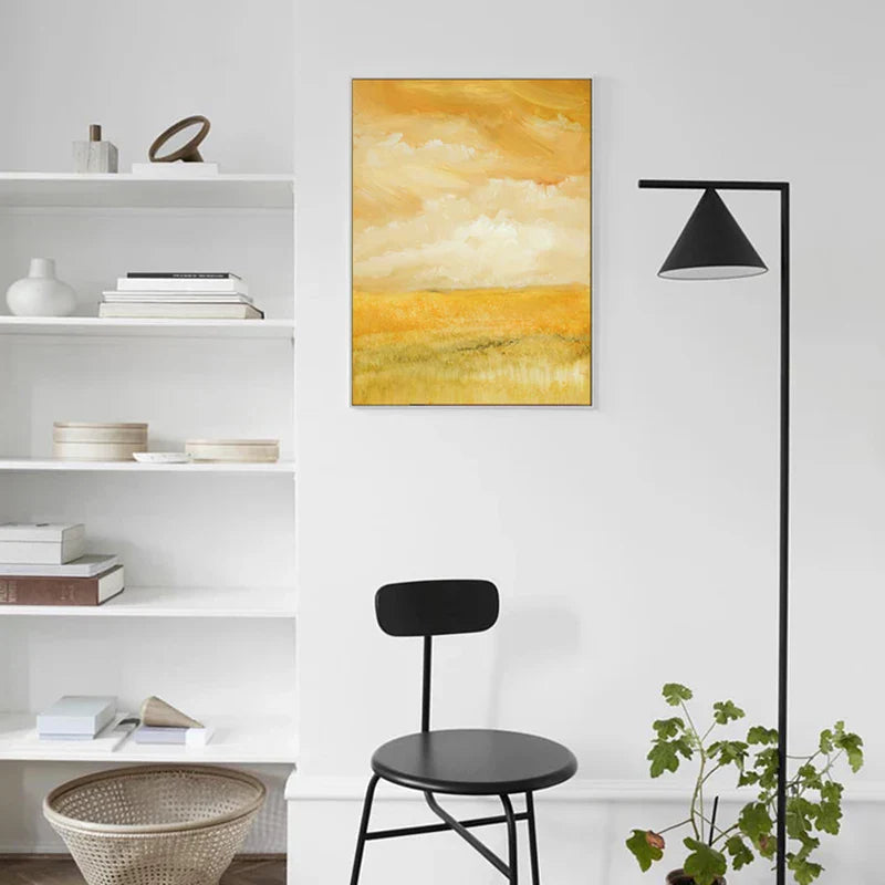 Sommer Gelbe Felder Landschaft Wandkunst Fine Art Leinwanddrucke Farbige Bilder Für Wohnzimmer Schlafzimmer Zeitgenössische Büromöbel Dekor