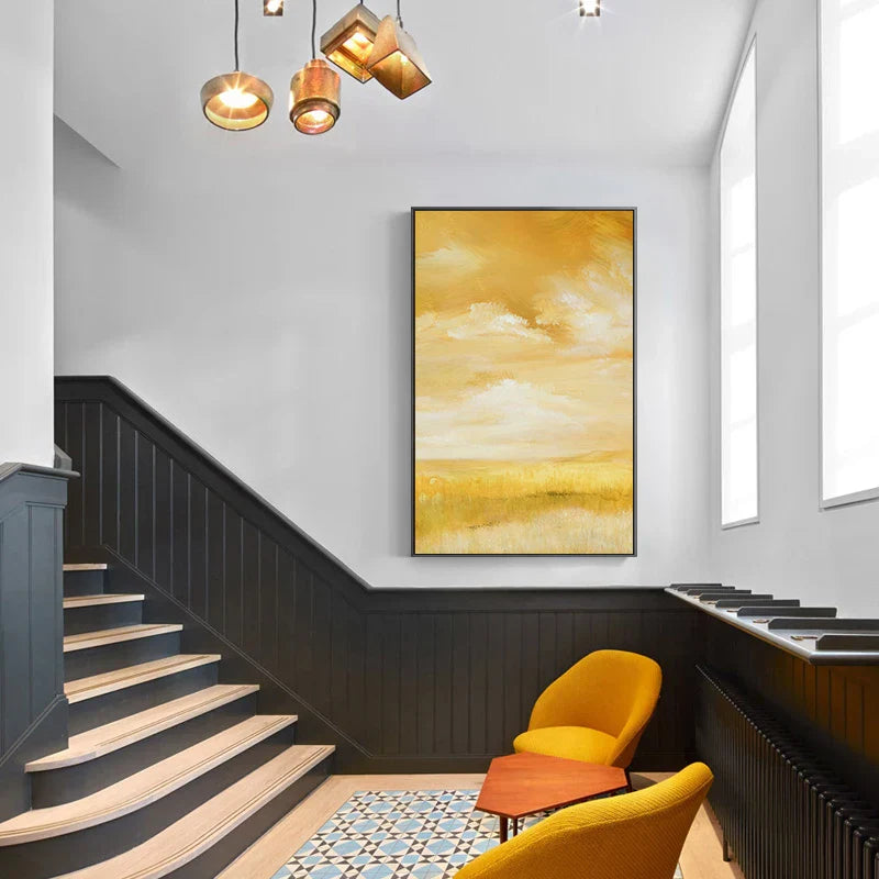 Sommer Gelbe Felder Landschaft Wandkunst Fine Art Leinwanddrucke Farbige Bilder Für Wohnzimmer Schlafzimmer Zeitgenössische Büromöbel Dekor
