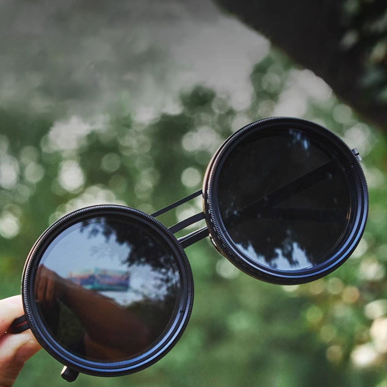 VisionRound Polarisierte Sonnenbrille – Unisex Retro-Design mit verstellbarem Lichtfilter | Brehn