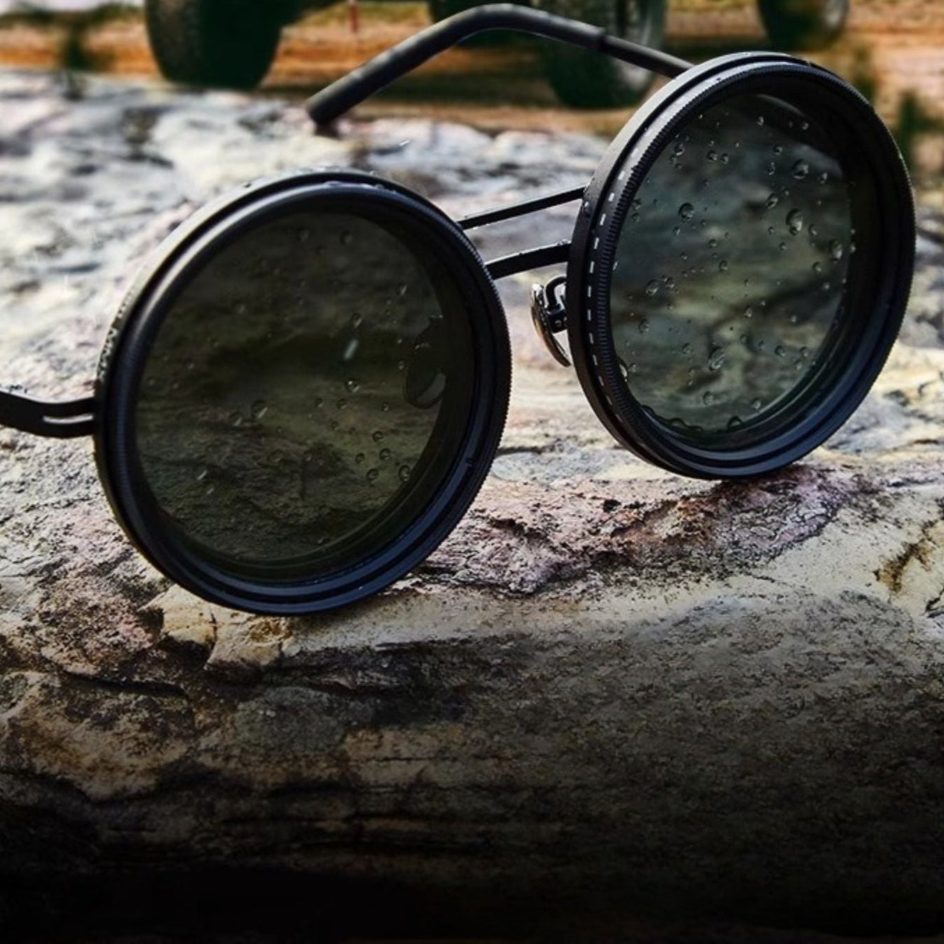 VisionRound Polarisierte Sonnenbrille – Unisex Retro-Design mit verstellbarem Lichtfilter | Brehn