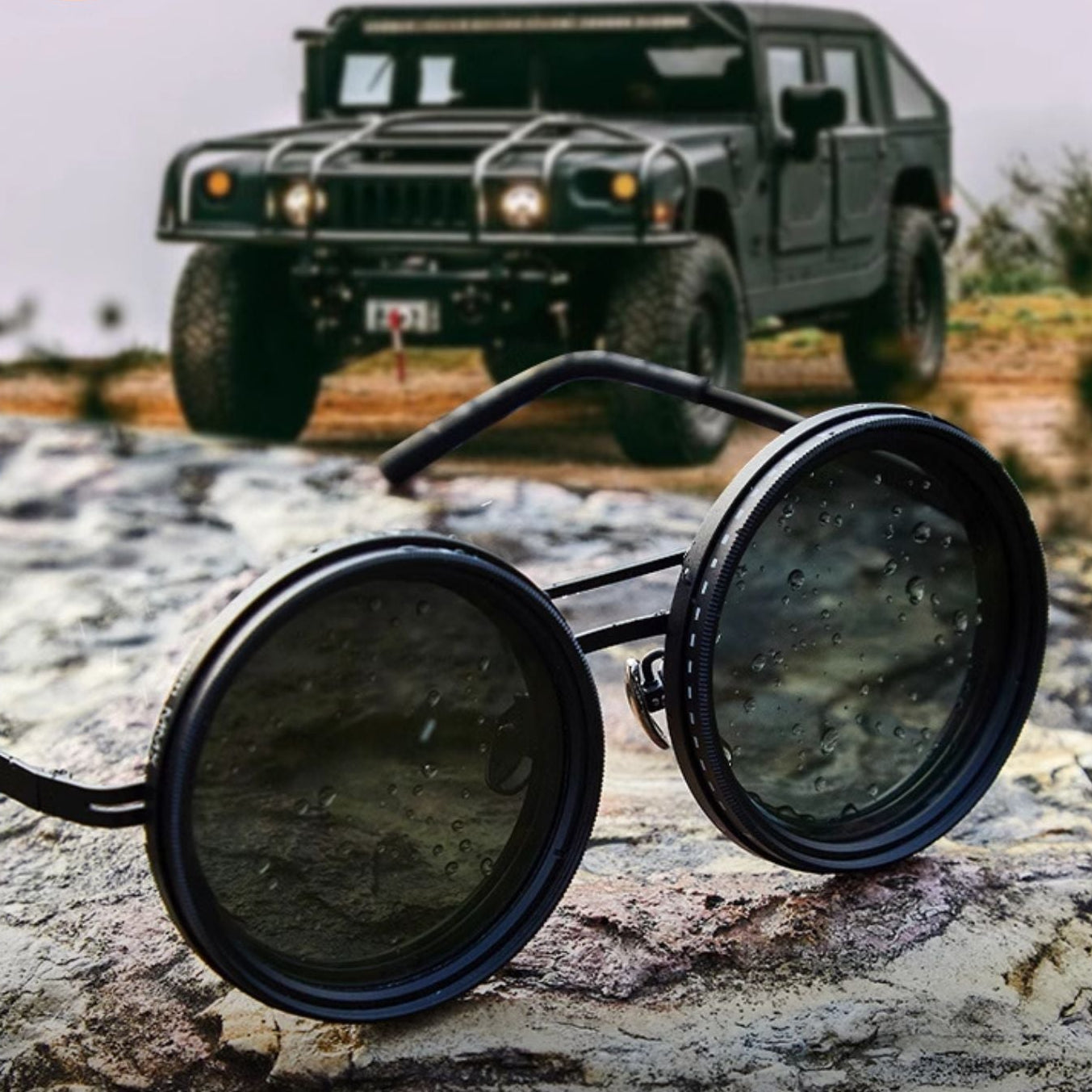 VisionRound Polarisierte Sonnenbrille – Unisex Retro-Design mit verstellbarem Lichtfilter | Brehn