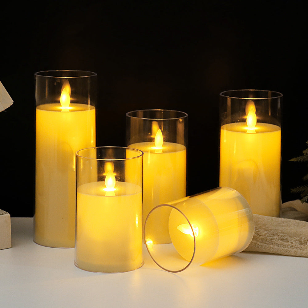 Brehn | LED Teelichthalter mit Fernbedienung, warmes flackerndes flammenloses Licht – Set von 3 Stück, einstellbare Helligkeit und Timer