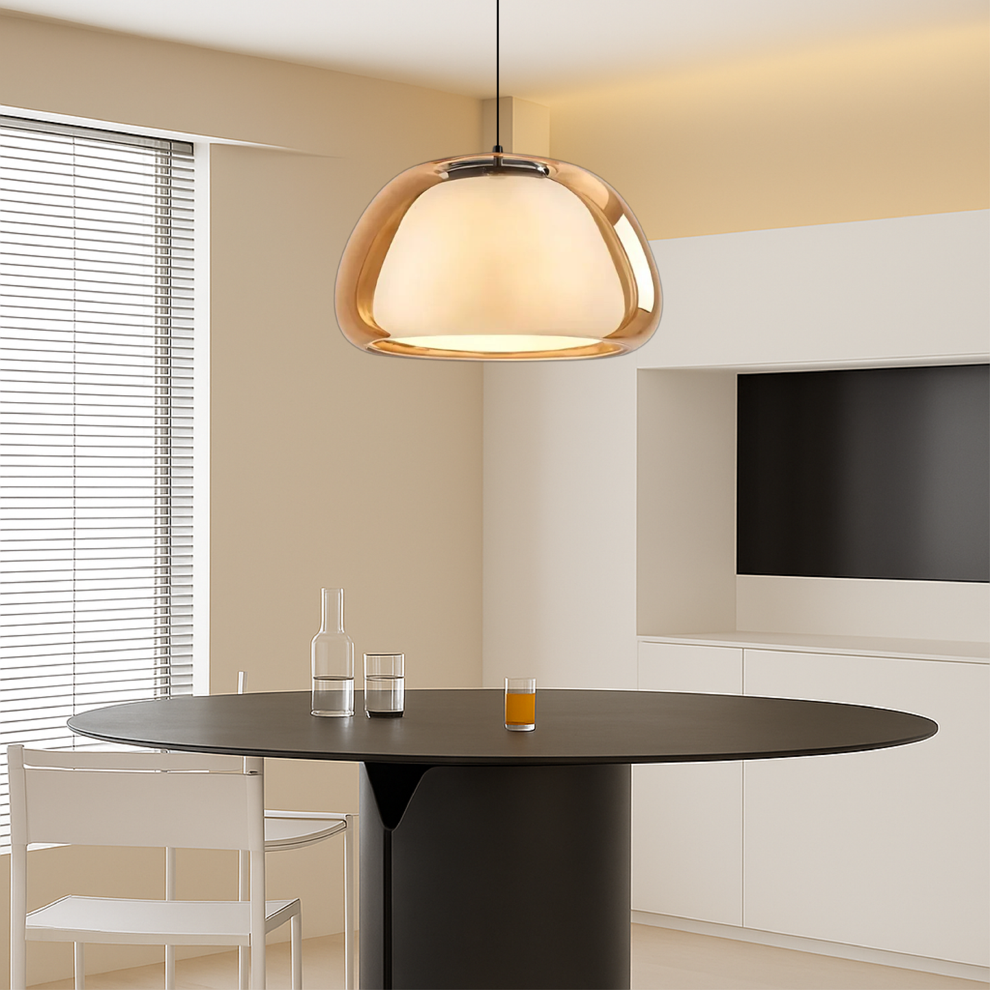 Nombr Jelly Glass Pendelleuchte – Moderne Lampe für Küche und Esstisch, höhenverstellbar, sanftes LED-Licht