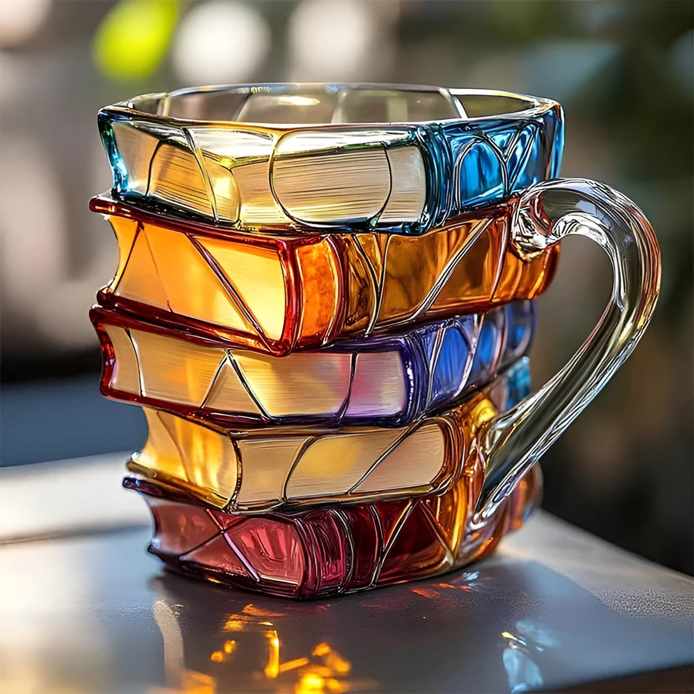 Kaffeeglas, 350 ml – Handgefertigt mit 3D-Buchmuster | Hochwertiges Glas für Kaffee, Tee und stilvolle Tischdekoration