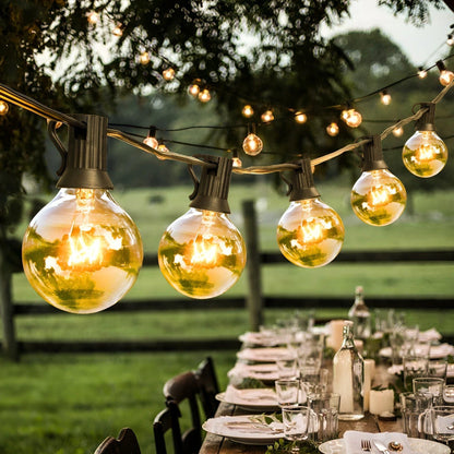LED-Lichterkette außen – warmweiß, Kugelform, 220 V, wasserdicht, für Garten, Terrasse, Hochzeit, Party & Weihnachten