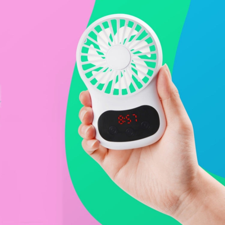 Multifunktionaler Clock Kleiner Ventilator Kreativer Desktop Mini USB Ventilator (Weiß) | Brehn