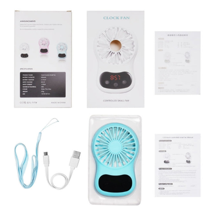 Multifunktionaler Clock Kleiner Ventilator Kreativer Desktop Mini USB Ventilator (Weiß) | Brehn