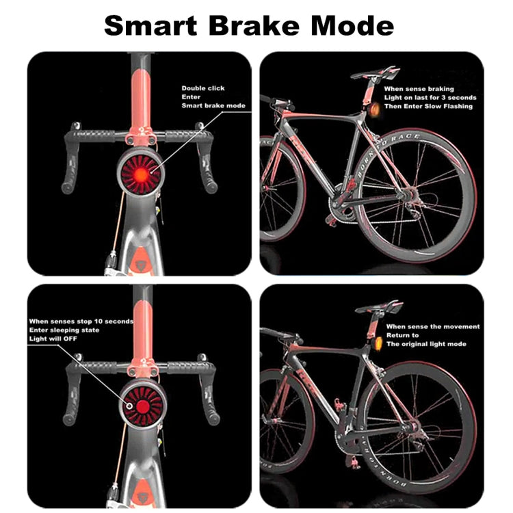 Brehn | Fahrrad Smart Sensor Bremslicht USB Rücklicht Warnlicht (Titan)