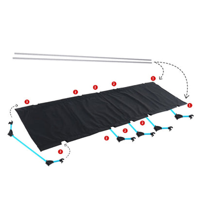 CLS Outdoor Leichtes Faltbett Camping Einfaches Freizeitbett (Schwarz)
