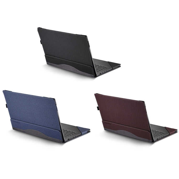 Brehn | Für Samsung Galaxy Book 3 360 13,3 Zoll Leder Laptop Anti-Fall Schutzhülle mit Standfuß (Weinrot)